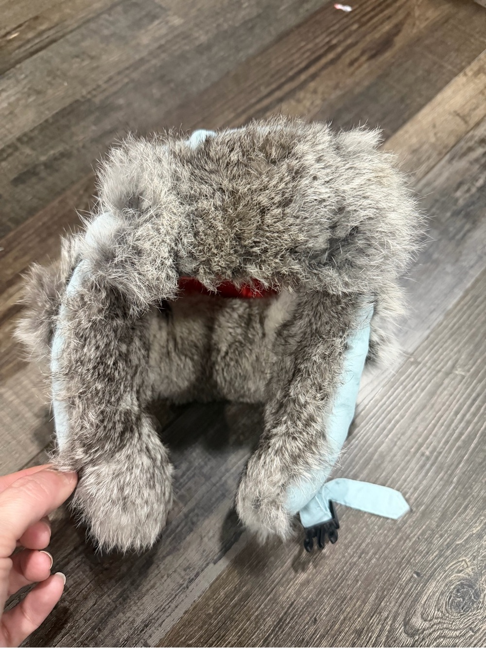Children's Light Blue Faux Fur Trapper Hat with Plush Lining